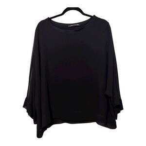 Zara Sheer Black Oversized  Women's Blouse